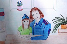 Фотографии работ участников конкурса «Моя мама работает в полиции»
