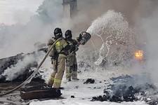 Пожар на складе резино-технических изделий в Ставрополе