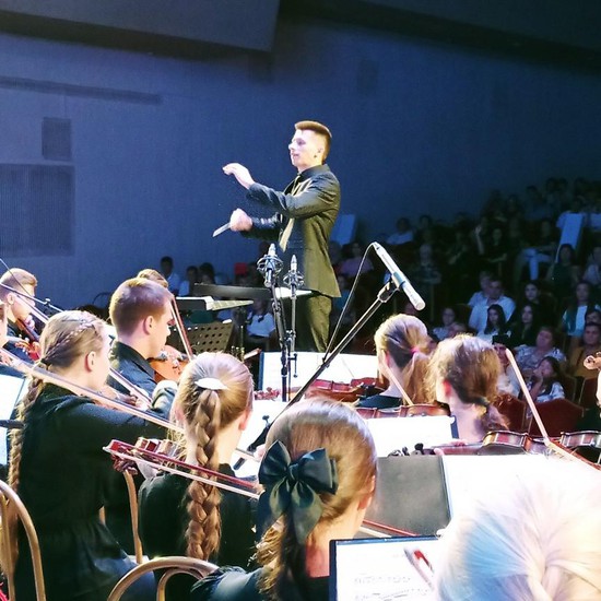На концерте молодёжного симфонического оркестра  в Ставропольском Дворце детского творчества