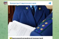 Скриншот из телеграм-канала прокуратуры Ставропольского края