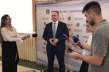Заместитель министра экономического развития Ставропольского края Антон Доронин на брифинге в региональном правительстве